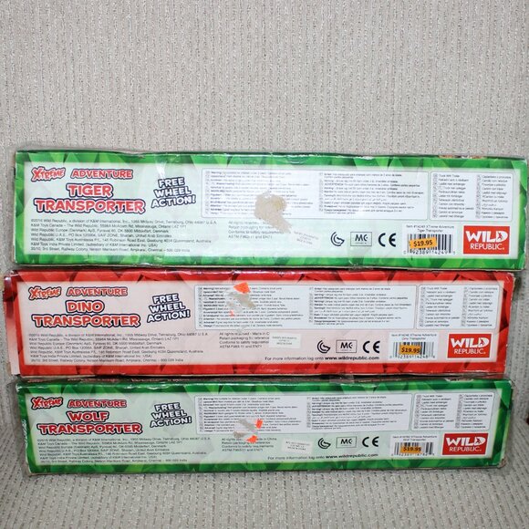 3/$55❤️3x Wild Republic Xtreme Adventure Wolf + Dino + Tiger Transporter Trucks - Picture 7 of 11
